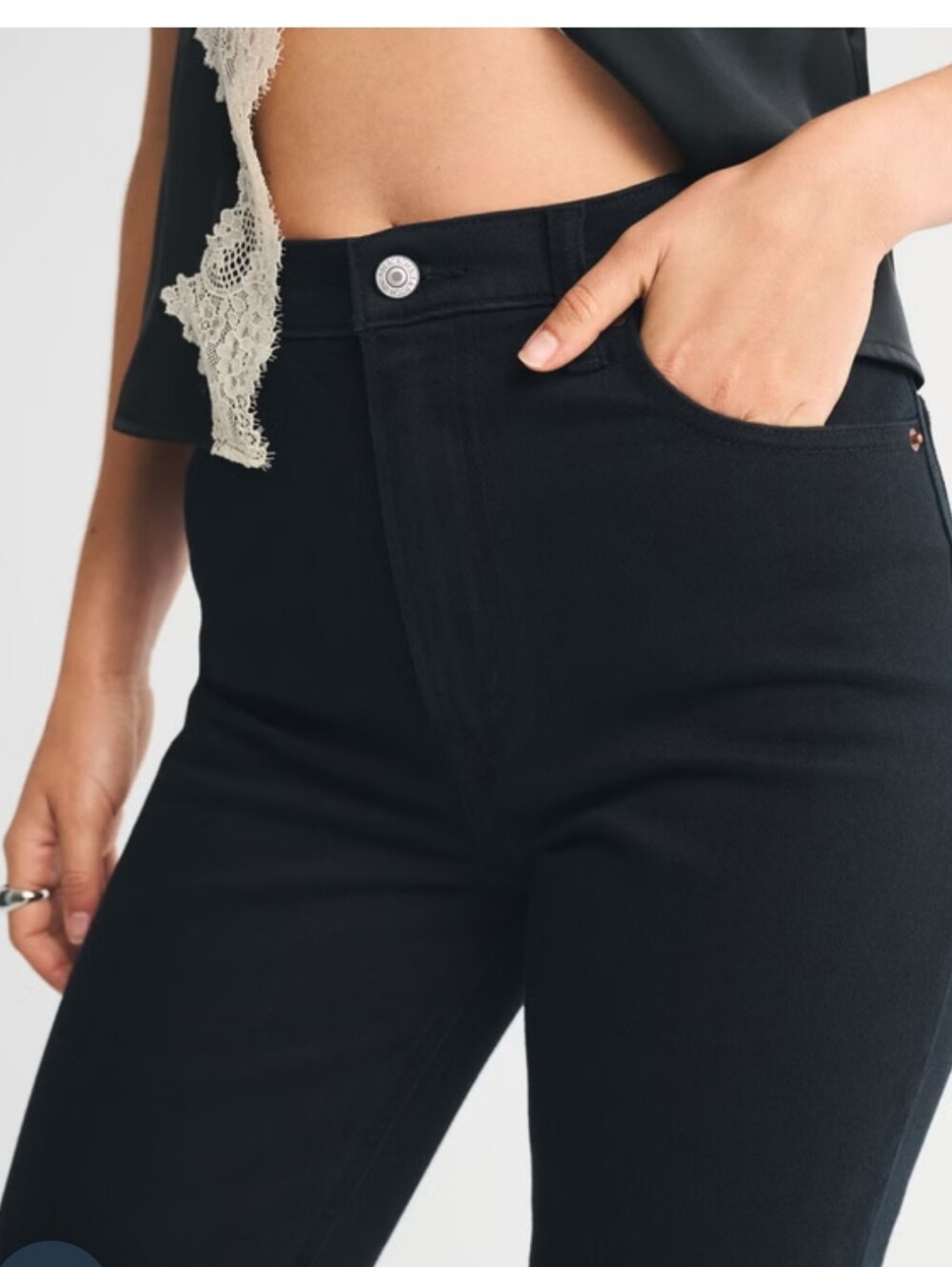 NWT Abercrombie & Fitch Ultra High Rise '90s Straight Jeans Sz 27 4L Black - Picture 5 of 14
